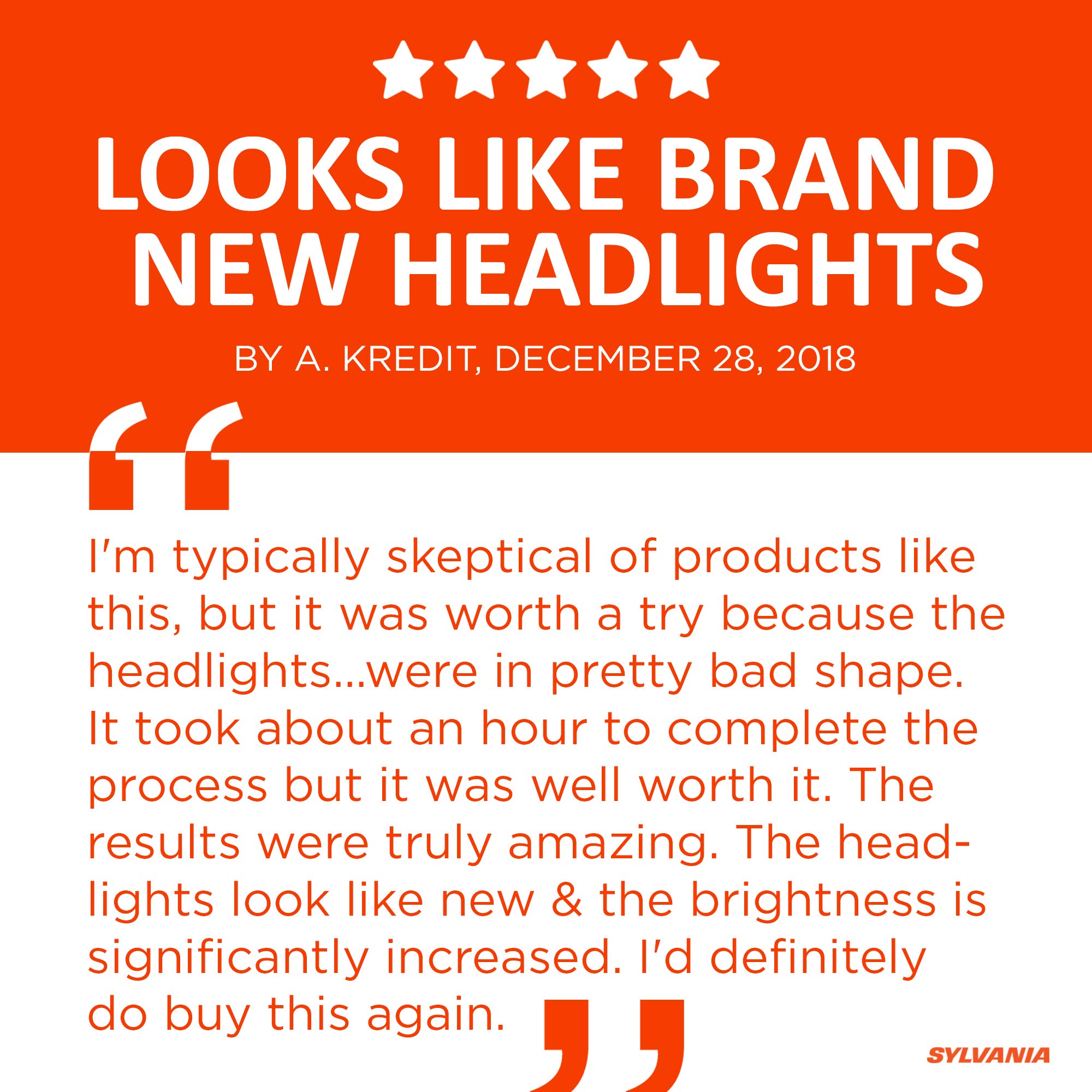 SYLVANIA Headlight Restoration Kit 3 Easy Steps to Restore Sun