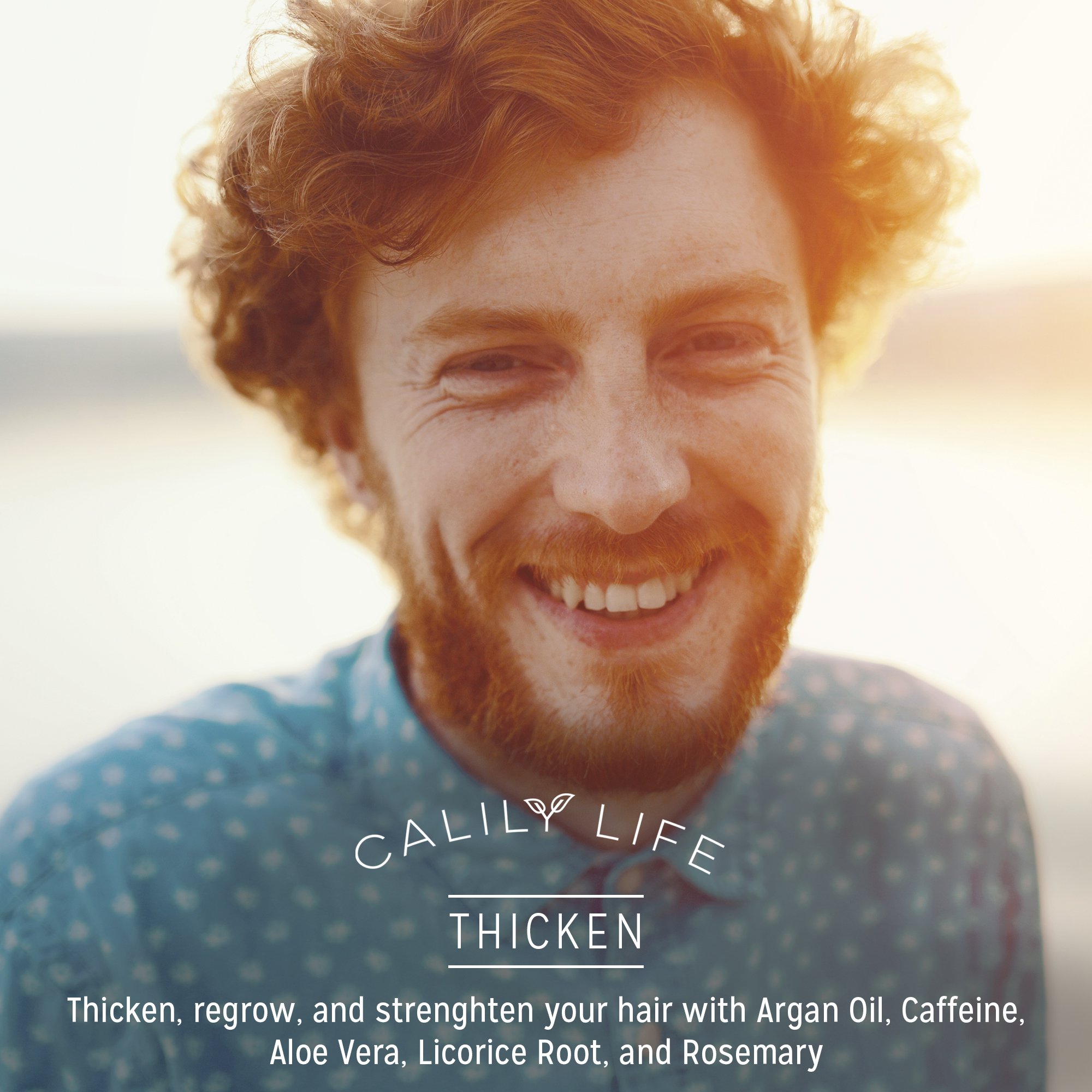 Calily Life Organic Caffeine Hair Growth and Anti Hair Loss Shampoo, 17 Oz. – For Men & Women - Infused with Argan Oil, Vitamins B5, B7 and more - Strengthens, Thickens & Protects [ENHANCED]