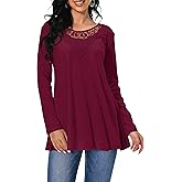 Afibi Shirts for Women Long Sleeve Casual Loose Fit Tunic Tops For Leggings