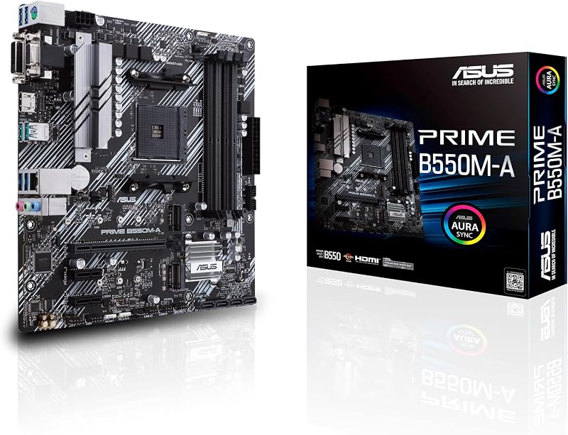 ASUS PRIME B550M-A Micro ATX Motherboard AM4 B550 PCIe 4.0 USB 3.2