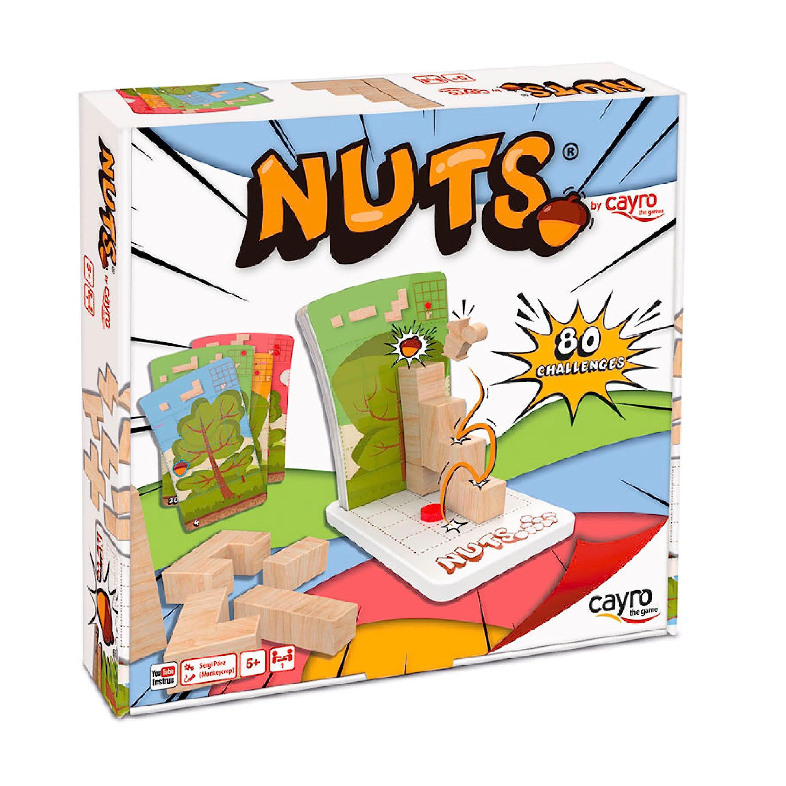 Cayro - Nuts - Cognitive skills and multiple intelligences game - Children's game - Board game - (7072)