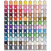 Simthread Embroidery Thread 800 Yards Snap Spools 108 Madeira Colors, Compatible with Brother Janome Singer Husqvarna Embroid