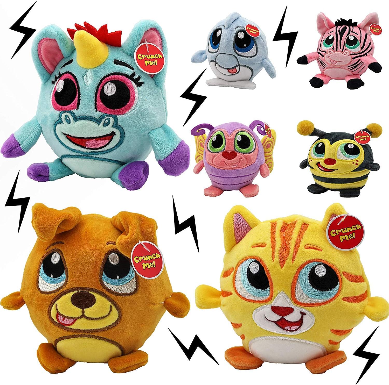 Crunchimals Squishies Squeezamals Highly Durable Squishy Soft Toy Stress Relief Plush for Adults Kids (Variety of Styles - Styles Picked at Random)