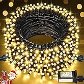 JMEXSUSS 66ft 200 LED Christmas Lights Outdoor, Warm White Christmas Tree Lights Indoor Plug in, 8 Modes Twinkle String Light for Outside Bedroom Wedding Party Classroom Dorm Ceiling Home Decorations