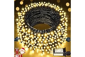 JMEXSUSS 66ft 200 LED Christmas Lights Outdoor, Warm White Christmas Tree Lights Indoor Plug in, 8 Modes Twinkle String Light for Outside Bedroom Wedding Party Classroom Dorm Ceiling Home Decorations