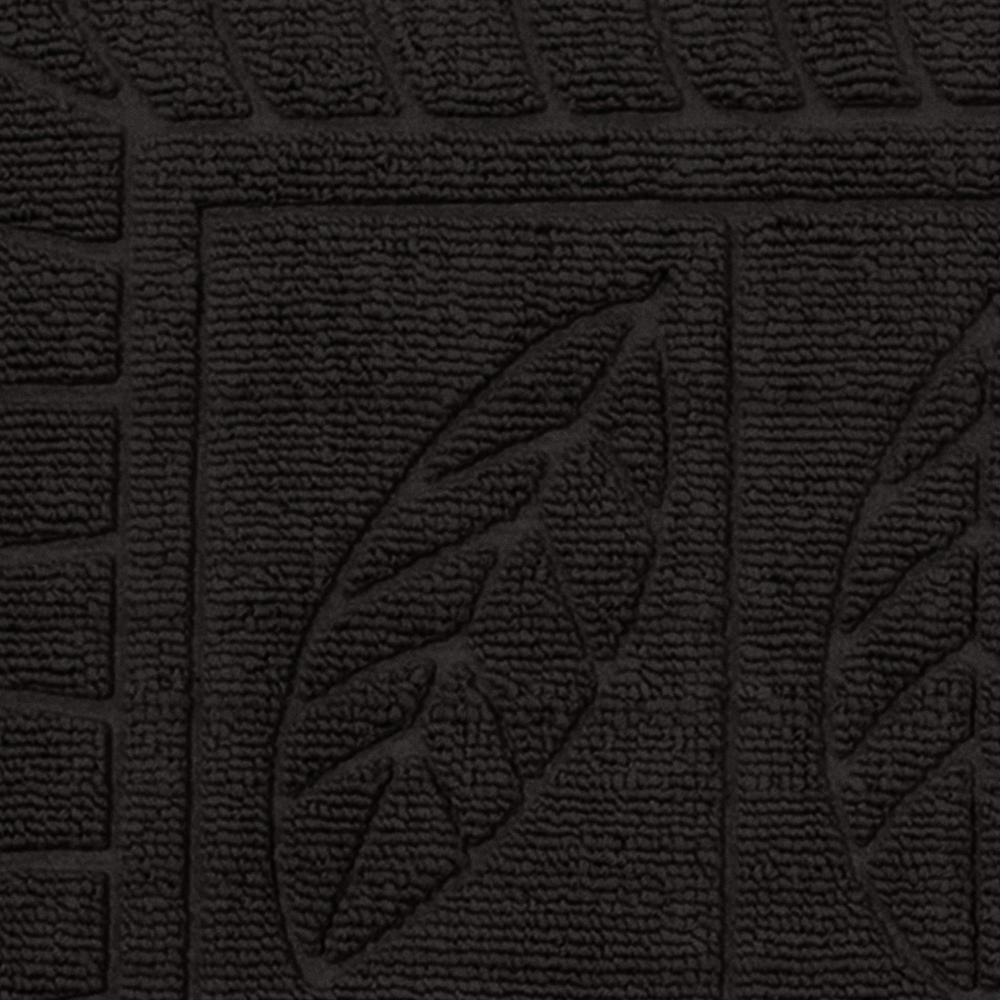 Tapis Deco 45 x 75 cm Demi-Lune Feuilles Door Carpet, Noir Black