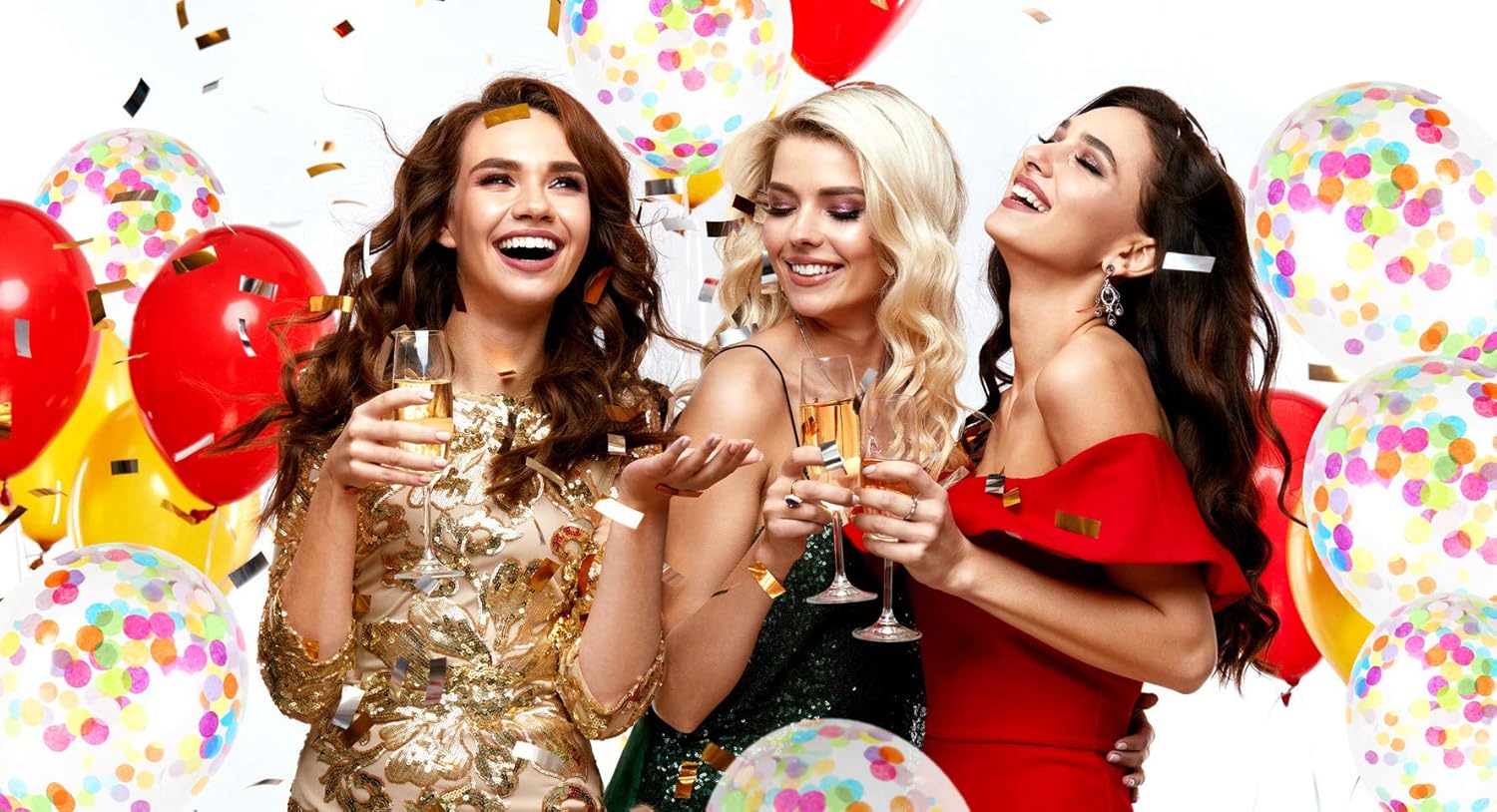 24 Pieces Rainbow Multicolor Confetti Balloons | PREFILLED 12 Inch Latex Party Balloons with Bright Rainbow Confetti | Party Decorations, Wedding & Engagement, Bridal, Proposal (Colorful): Toys & Games