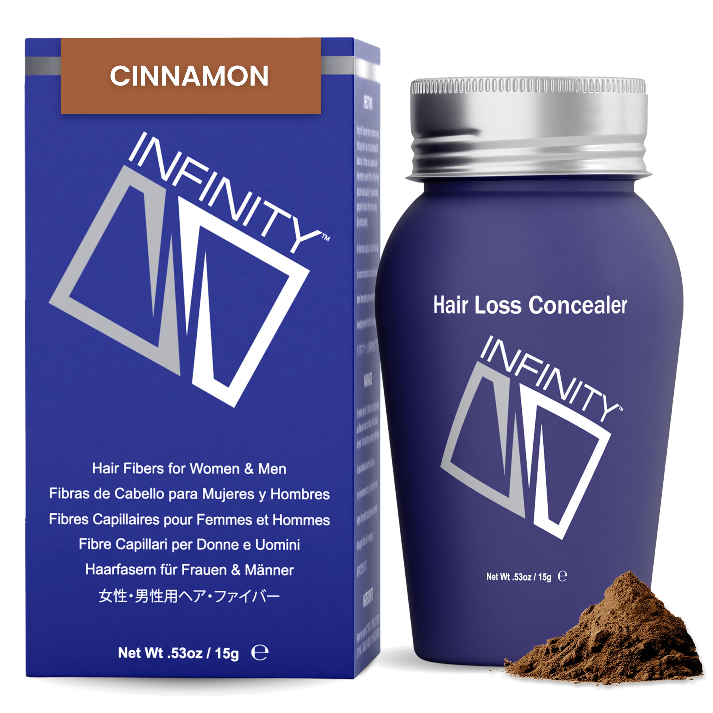 Infinity Hair Fibres, Keratin Hair Loss Concealer, Women and Men, Cinnamon, 14 gram
