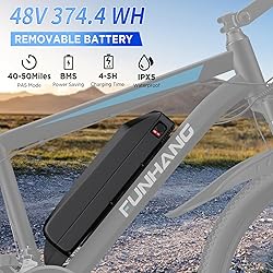 Funhang Electric Bike for Adults, 26'' 1000W Peak