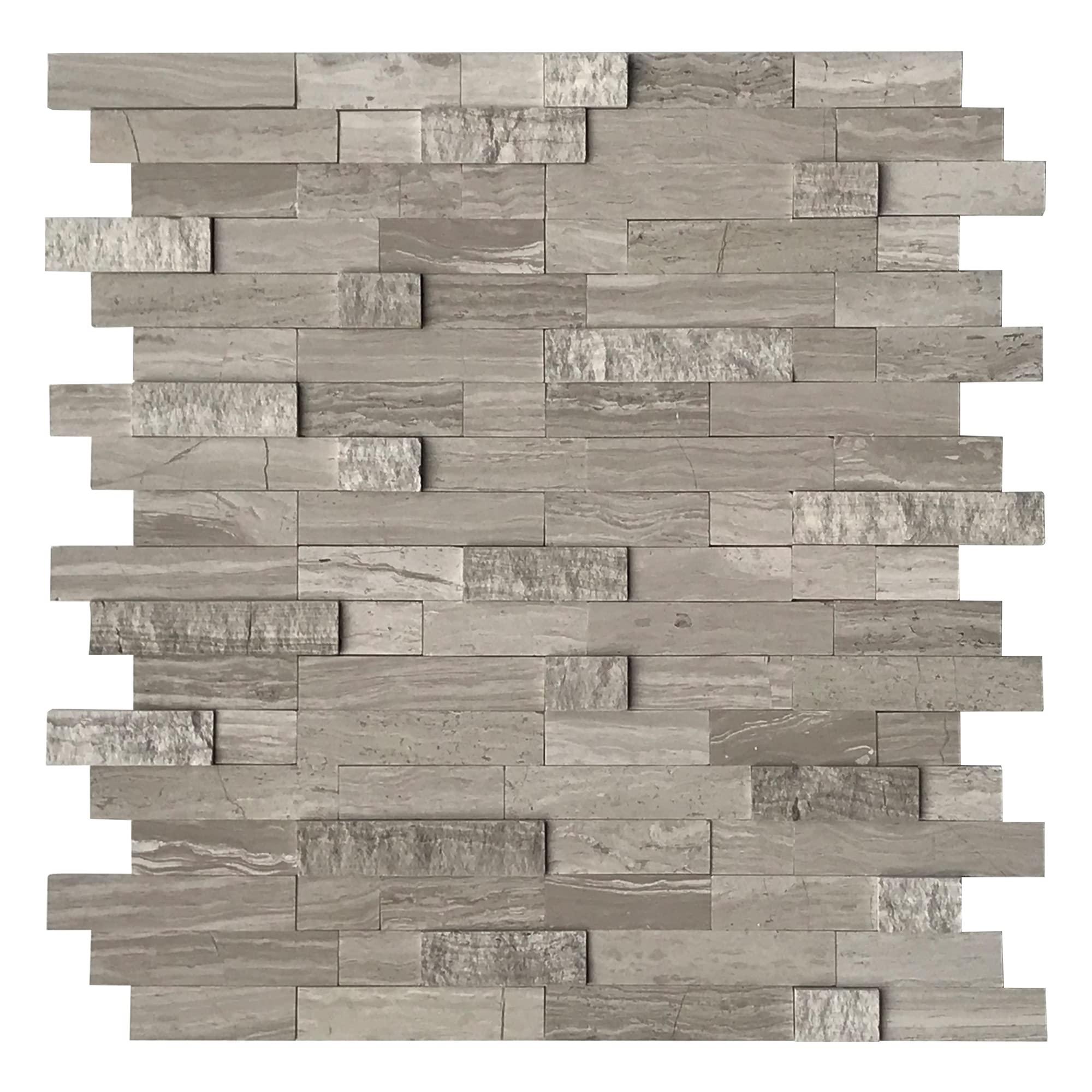 Photo 1 of SUNWINGS Peel and Stick Mosaic Natural 3D Stone Self Adhesive Tiles, 12" x 11" 5-Sheet Stick on Backsplash for Kitchen Bathroom Fireplace Vanity, Mixed Tan