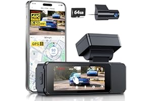 GKU 4K Dash Cam Front and Rear Camera, 3.18" Touch Screen, Dash Camera Built-in 5G WiFi & GPS, 4K+1080P Dashcams for Cars Sup