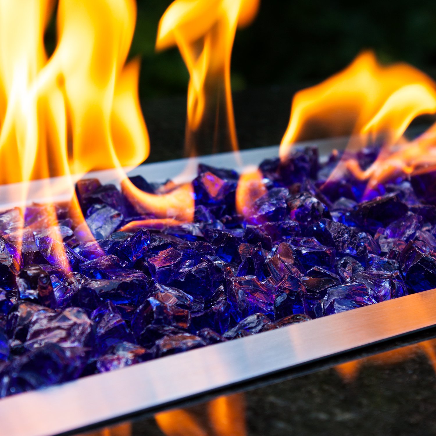 Celestial Fire Glass Crushed, Cobalt Blue (1/2" to 3/4") 10 Pound