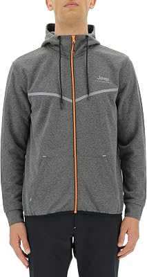 O102620-G419 XP GIACCA TECH SWEAT CON CAPPUCCIO E TASCA FRONTALE JX22A Uomo Dark Grey Mel/Black S