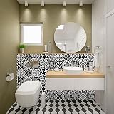 Hode Moroccan Tile Stickers 24pcs 15x15cm Peel and Stick PVC Vinyl Black White view 5