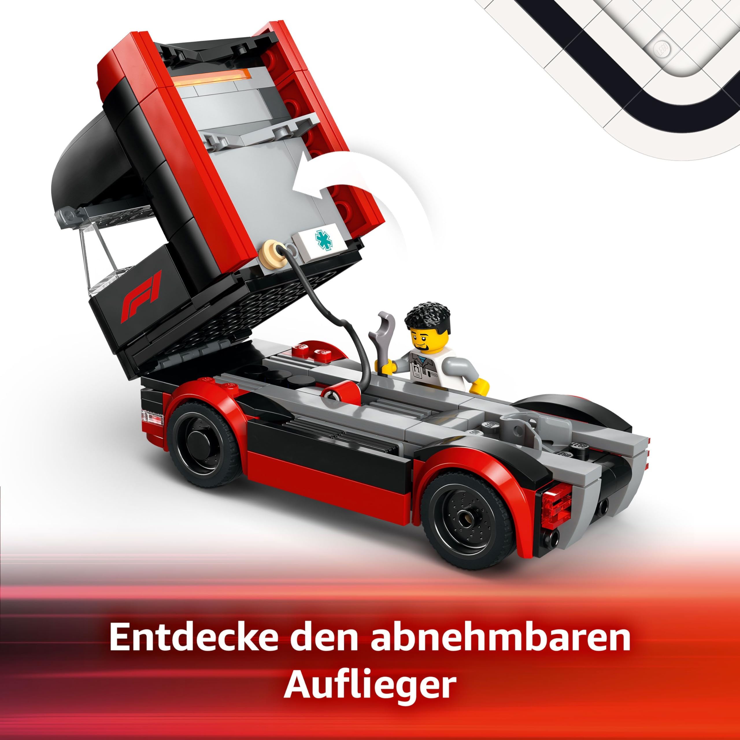 LEGO City F1 Transporter mit RB20 & AMR24 F1 Rennautos - Spielzeug Autotransporter für Red Bull & Aston Martin Formel 1 Teams - Inkl. 5 Minifiguren - Geschenk für Jungen & Mädchen ab 8 Jahren 60445 3
