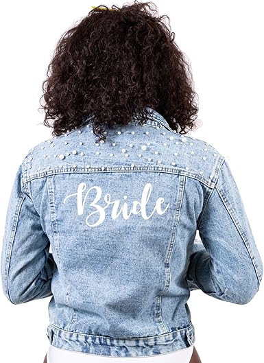 blue jean jacket with pearls