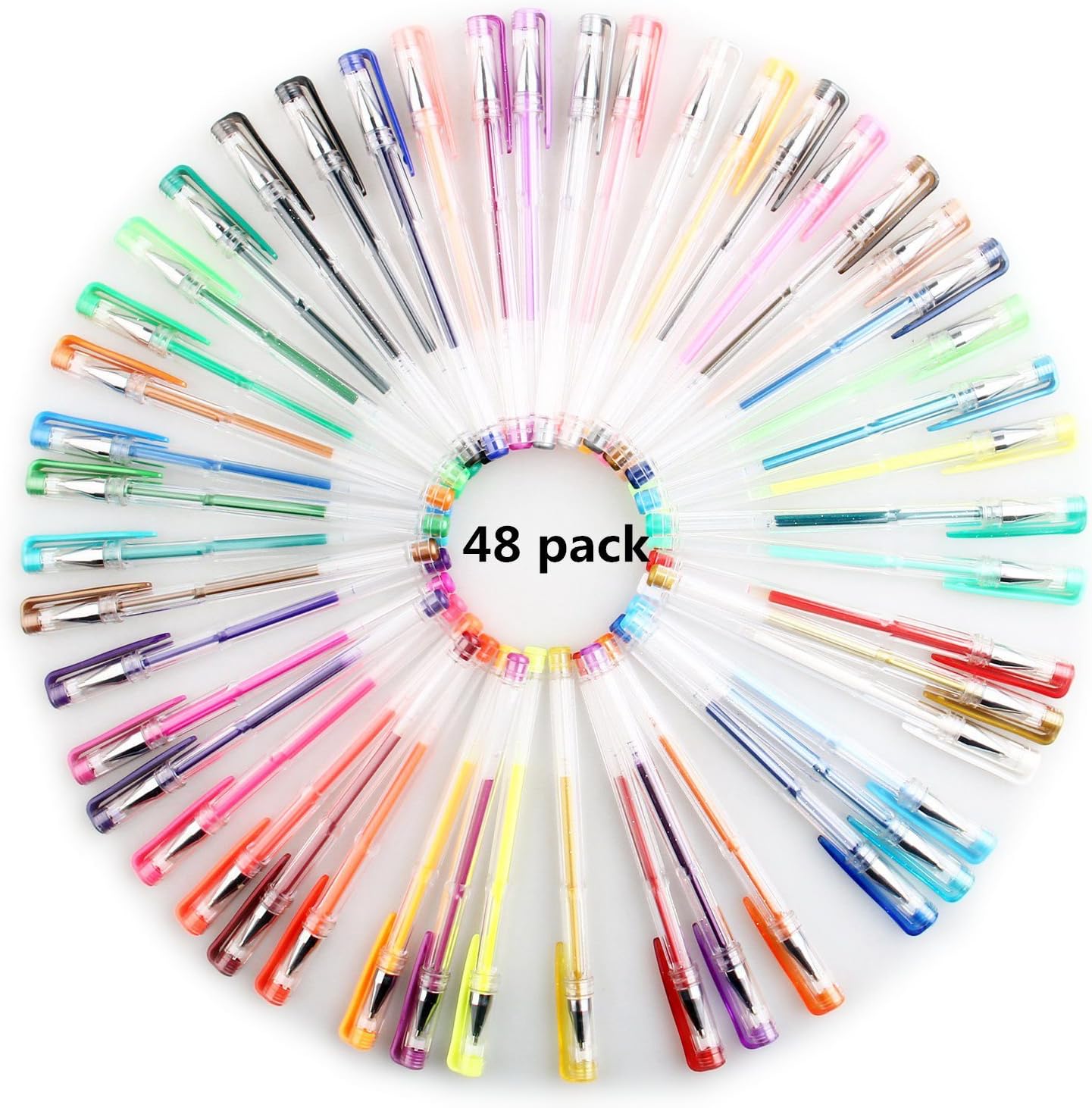 Gel Pens Set For Adult Coloring Books Premium Ink Gel Pens Set With Case Includes 48 Artist Quality Coloring Pens for Drawing Painting Writing