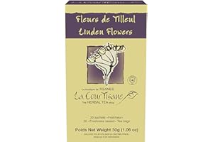 La Courtisane Herbal Tea Linden Flowers, Kosher, Gluten-Free, 20 Teabags