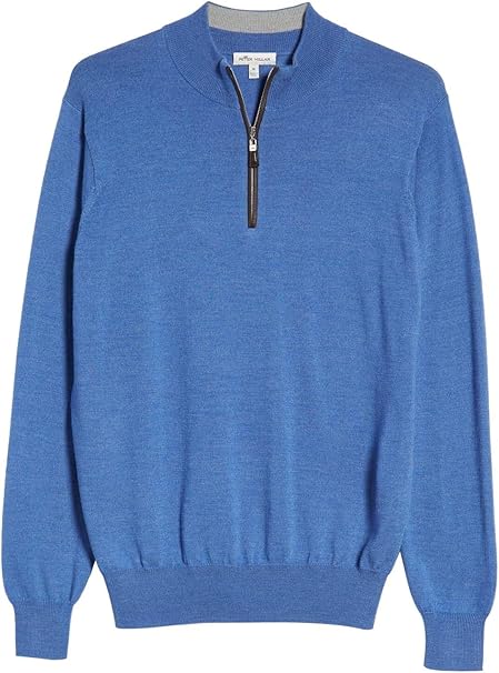 PETER MILLAR Mens Sweater Small 1/2 Zip Wool Pullover Blue S at Amazon Menâs Clothing store