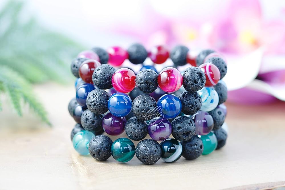 Essential Oil Bracelet Kids, Aromatherapy Jewelry Kids, Lava Bead Bracelet, 4 Colours to Choose