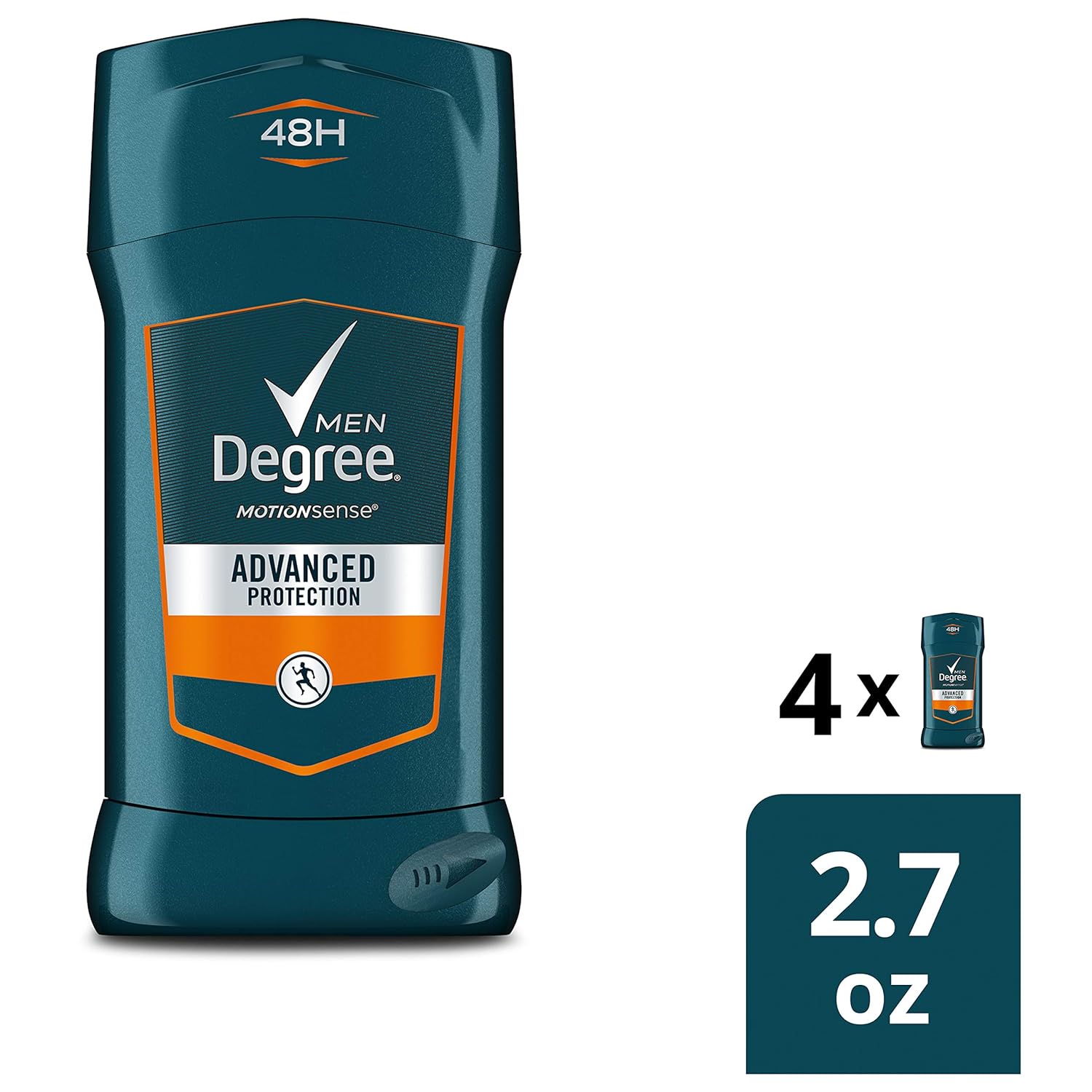 Degree Men 48-hour Antiperspirant Feel Fresh and Stay Dry Adventure with Deodorant to stop Odor and Wetness 2.7 oz -Pack of 4 : Degree Adrenaline : Beauty