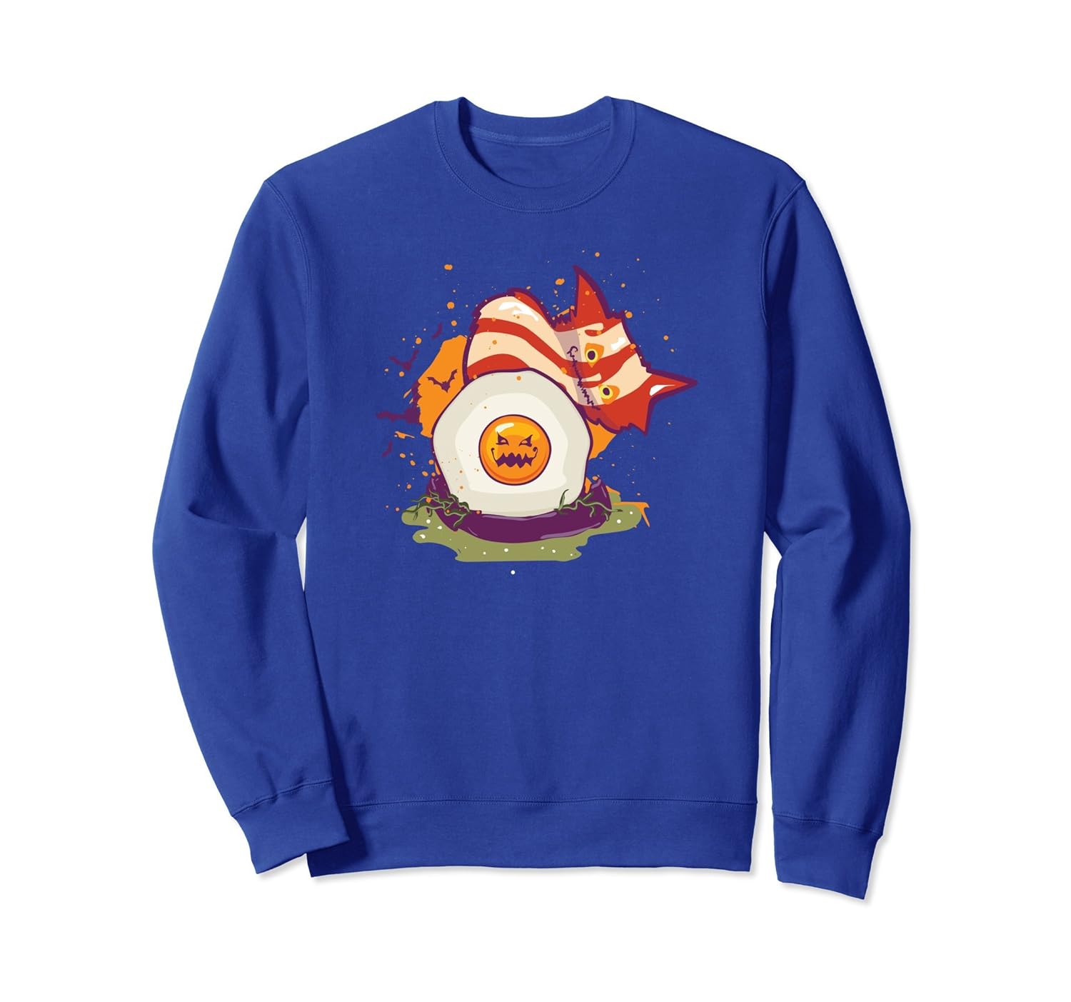 Scary Bacon and Egg Sweatshirt - Halloween Clown Sweatshirt-Rose