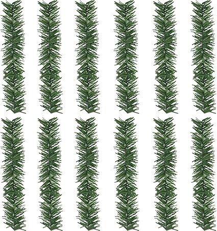 Supla 12 Pcs Artificial Christmas Wired Pine Garland Ties Faux