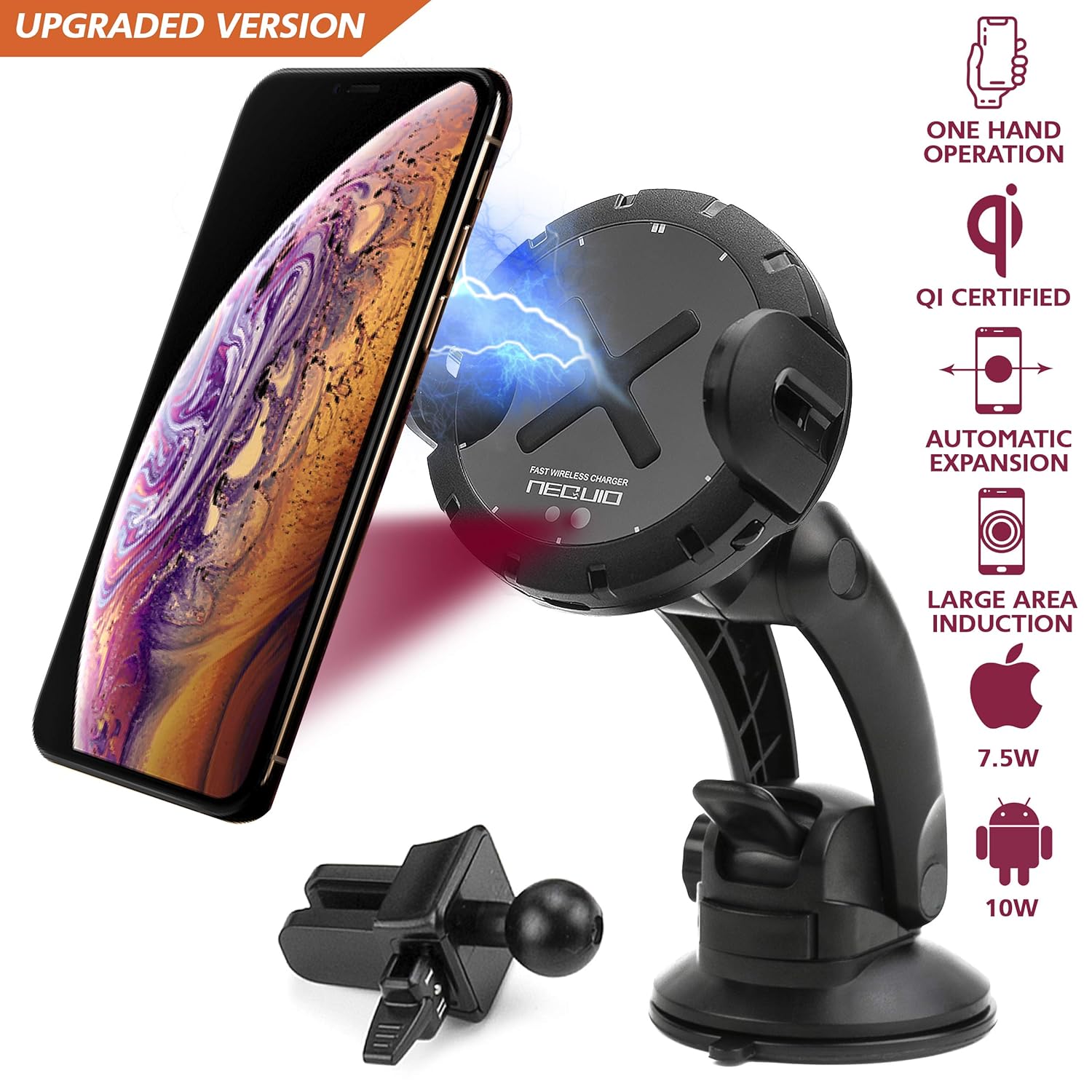 Fast Wireless Car Charger Charging Qi Mount with Amazon.co.uk