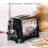 Dualit 2 Slice Lite Toaster Polished Black 36mm Slots Bagel Defrost view 4