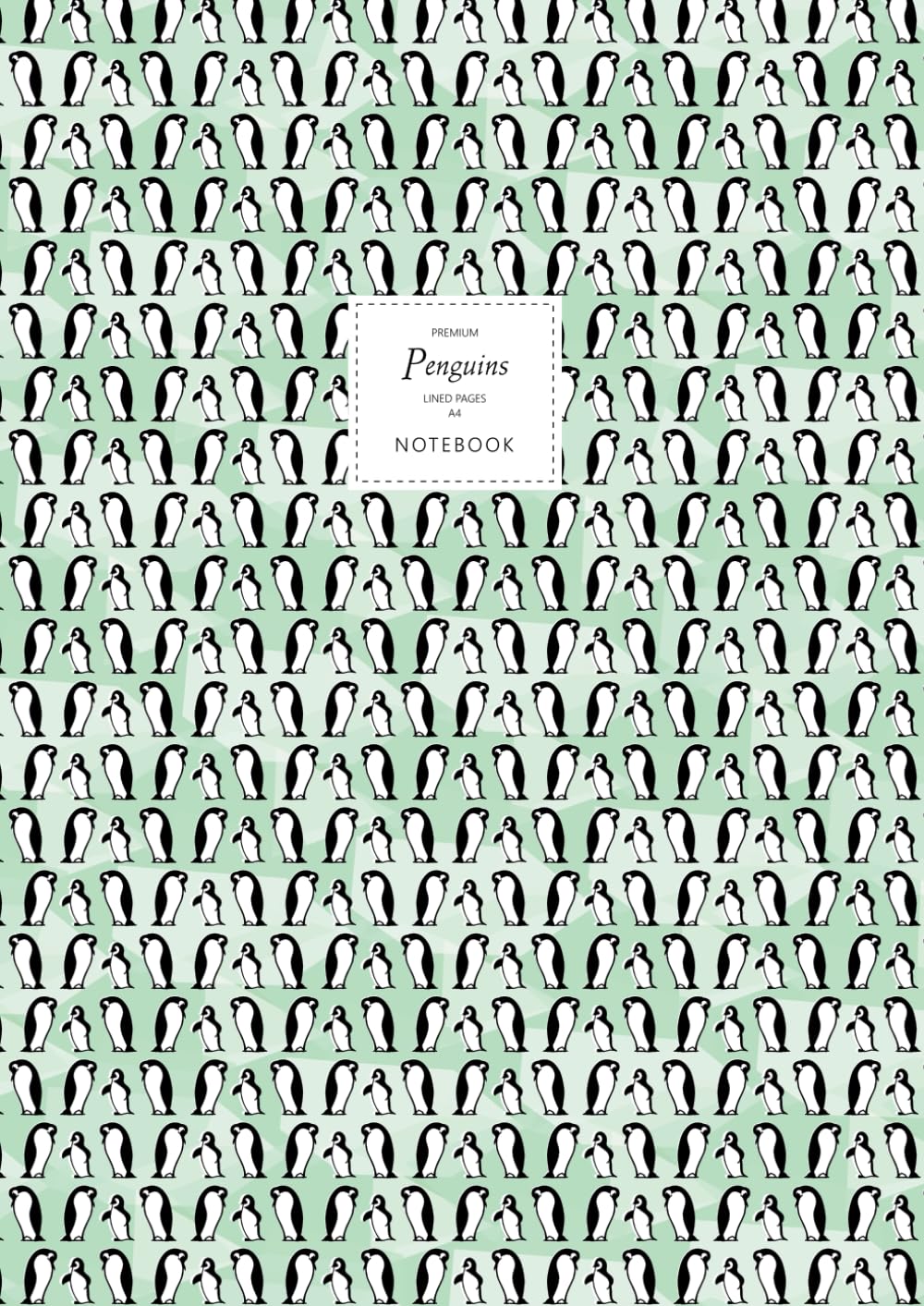 Penguins Notebook - Lined Pages - A4 - Premium: (Spring Green Edition) Fun notebook 192 lined pages (A4 / 8.27x11.69 inches / 21x29.7cm)