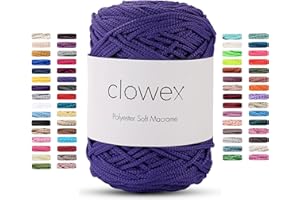 Clowex Polyester Soft Macrame Cord 2.5-3mm, 191 Yards x 1/9 inc Turkish Polyester Rope, Braided Macrame Yarn for DIY Crafts, Plant Hanger, Wall Hanging, Macrame Bag