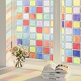Oxdigi 3D Stained Glass Window Film - Static Cling