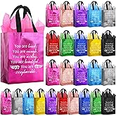 Resholder 30 Set Gift Bags with Tissue Paper, Medium Reusable Non-woven Tote with Handles for Employee Appreciation Staff Coworker Office Gifts, Team Positive Thank You Bag Bulk, 10x8x4 Inch