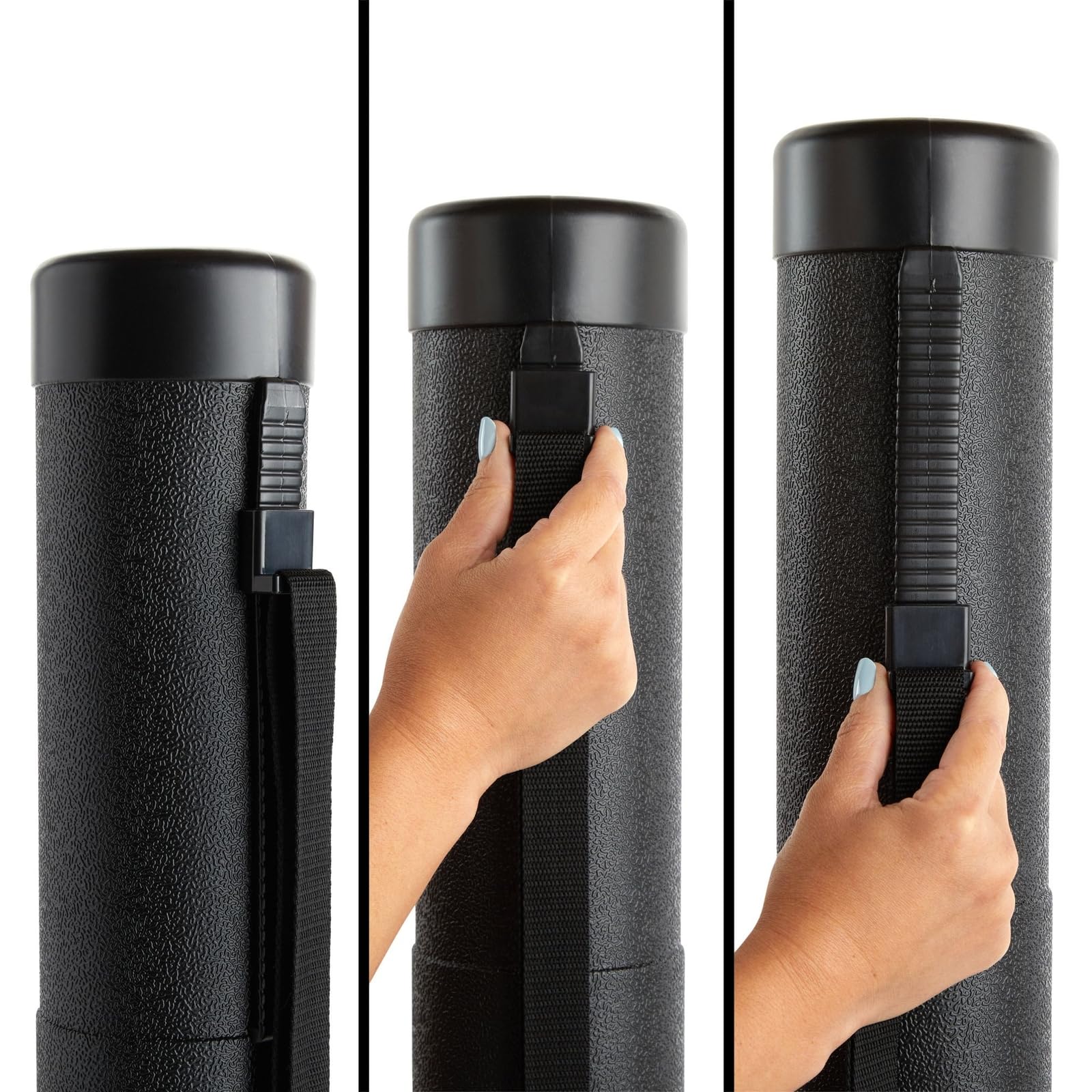 Juvale Extendable Poster Tube - Telescoping 30-49 in Poster Carrying Case - Adjustable Shoulder Strap Blueprint Tube - High-Capacity Art Storage - 5 in Diameter, Black