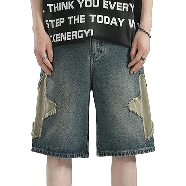 Amazon.com: XLStan Men's Baggy Jeans Shorts Y2k Hip Hop