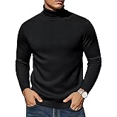 EKLENTSON Men's Turtleneck Sweaters Knitted Pullover Long Sleeve Lightweight Slim Fit Sweater Fall Winter