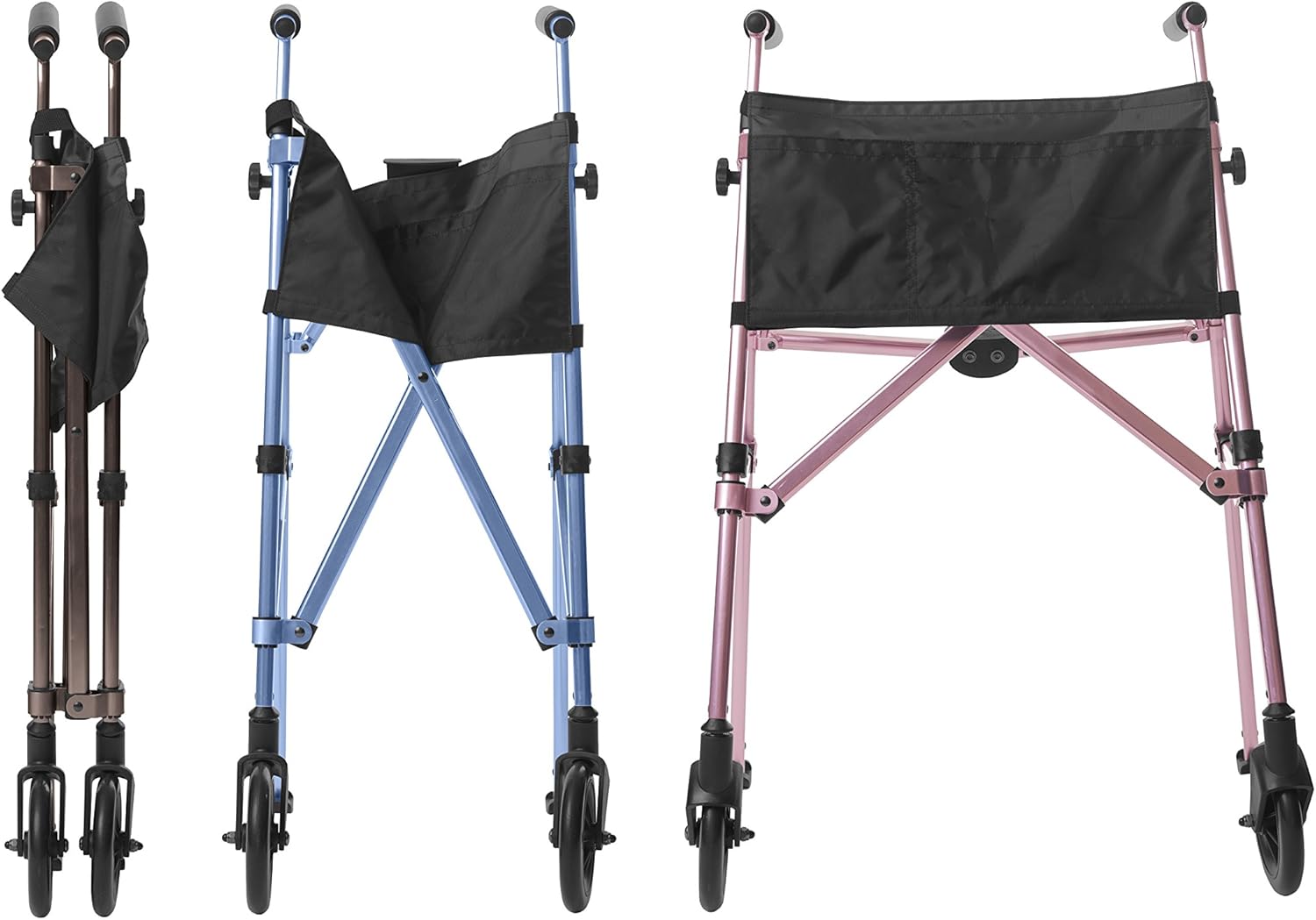 Stander 2-Pocket Organizer Pouch, Replacement Travel Bag, for EZ Fold-N-Go Walker & Rollator, Able Life Space Saver Walker, Black: Health & Personal Care