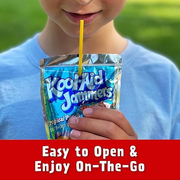 KOOL-AID JAMMERS TROPICAL PUNCH (GRAPE & CHERRY ARTIFICIALLY FLAVORED KIDS SOFT DRINK VARIETY PACK, 30 CT BOX, 6 FL OZ POUCHES)