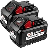 BATWAYPRO 9000mAh 48-11-1880 High Output 18V Batteries Replacement for Milwaukee M18 48-11-1852 48-11-1865 48-11-1850 Lithium Ion Battery Compatible with Milwaukee 18 Volt Cordless Tools(2Pack)