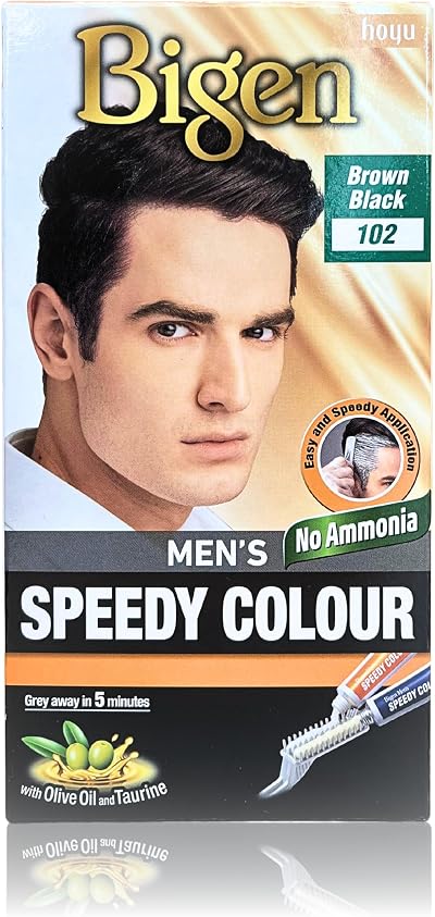 Bigen Men Speedy Colour 102 Brown Black - 5 Minute Grey Coverage Hair Dye