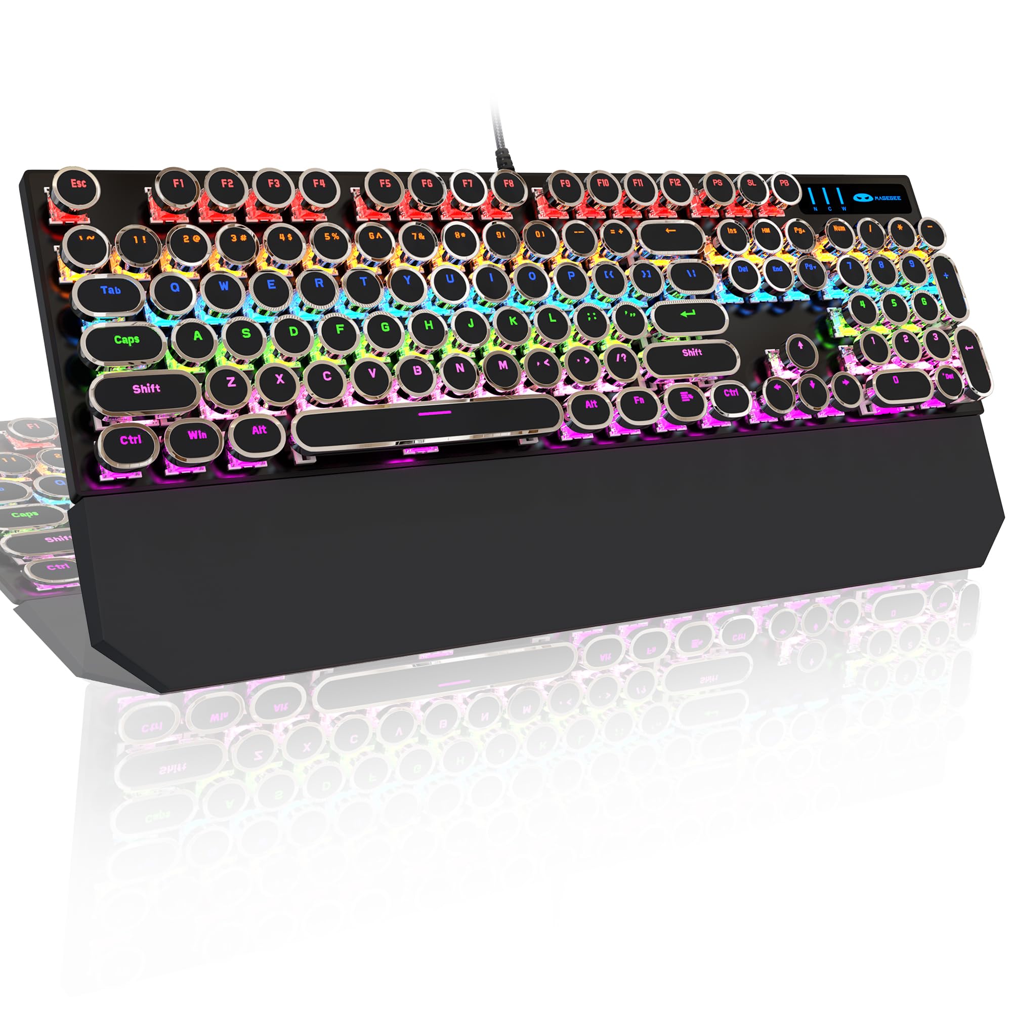 Mua MageGee Typewriter Mechanical Gaming Keyboard, Retro Punk Round