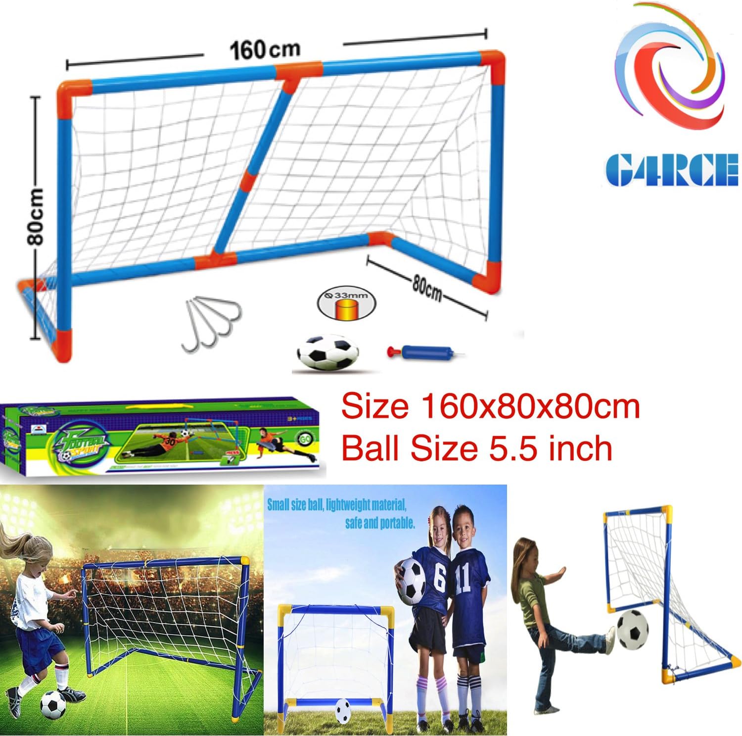 HYGRAD ® KIDS CHILD FOOTBALL GOAL LARGE POST NET BALL PUMP SET TOY INDOOR OUTDOORS SPORTS GAME TOY BEST GIFT FOR CHILDREN 3 YEARS OLD UP