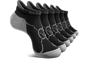 BULLIANT Men Ankle Socks Multi Pack,Athletic Running Socks Breathable Wicking Cushioned Footbed Arch Supportive