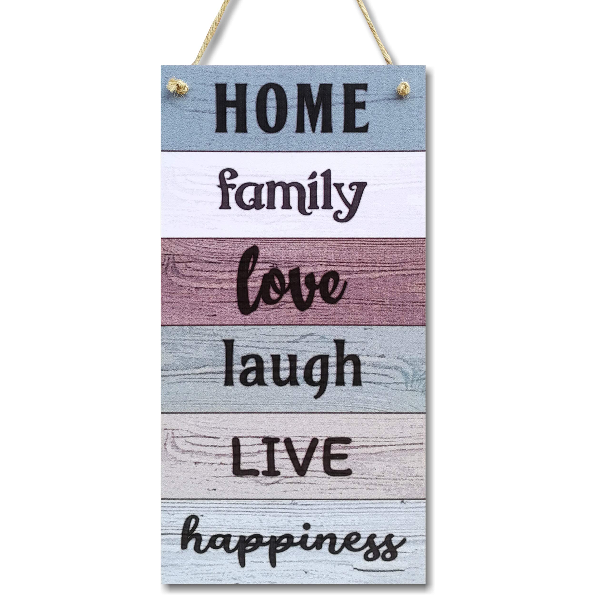 CARISPIBET Home, Family, Happiness Decorative Home signs kitchen signs decorative plaques for living room entryway welcome signs wall art gifts house décor 12x6"