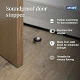 XFORT Polished Chrome Floor Door Stopper 2 Pack - Rubber Ring Soundproof Wall view 4