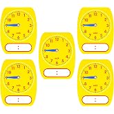 edxeducation Write-On Wipe-Off Clock Dials, Set of 5 | Analog Clock With Movable Hands, Learn to Tell Time, Teaching Resource for Classrooms