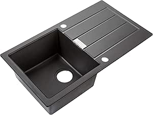 Franke 114.0496.053 granito fregadero de cocina con un solo Bowl, Onyx