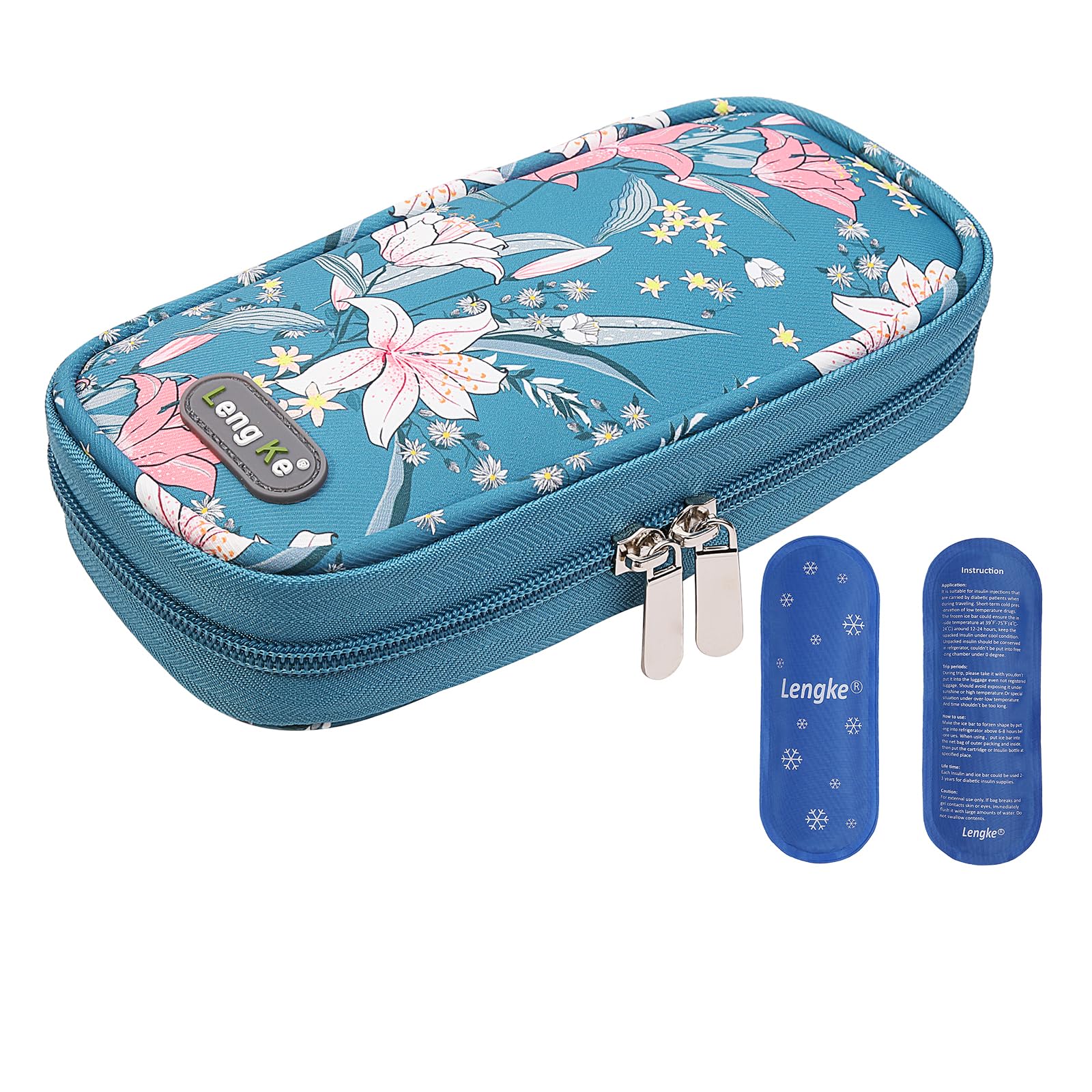 BOMKEE Insulin Cooler Travel Case for Diabetic, Insulin Cooling Case Travel Insulin Pen Case Cooler Insulin Bag Carrying Organizer with 2 Ice Pack