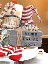 kroucoco Small Wood Decorative Book Stacks - Farmhouse Grey Decor view 6
