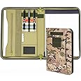 Army OCP Military Notebook Binder with Zippered Padfolio Organizer and Tactical Notebook Cover for A4 Folder, Large OCP Binder Planner for Men - Tactical Binder Organizer Military Binder (A4(Multi))